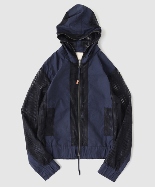 PULP/417EDIFICE（パルプフォーワンセブンエディフィス）の「JIAN YE / ジェンイェ LACE MONSTER HOOD（パーカー・メンズ・ネイビー/ホワイト系その他/ブラック・MEDIUM）」の3枚目の写真