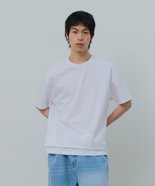 DESIRED(デシレッド)の「レイヤード半袖Tシャツ-FBSK5804D01(Tシャツ/カットソー・メンズ・ホワイト・MEDIUM/LARGE/X-LARGE)」の1枚目の写真