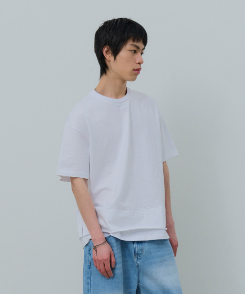 DESIRED(デシレッド)の「レイヤード半袖Tシャツ-FBSK5804D01(Tシャツ/カットソー・メンズ・ホワイト・MEDIUM/LARGE/X-LARGE)」の3枚目の写真
