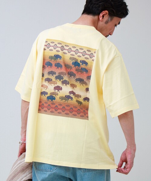 PENDLETON(ペンドルトン)の「【PENDLETON/ペンドルトン】Back Print Tee(Tシャツ/カットソー・メンズ・アイボリー/サックスブルー/ブラック/イエロー・M/L/XL)」の4枚目の写真