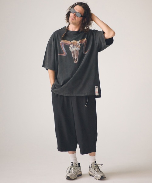 ADAM PATEK(アダムパテック)の「ADAMPATEK/twill cropped wide easy trousers/ドライツイルクロップドワイドイージーパンツ(その他パンツ・メンズ・ブラック/グレー・1/2)」の3枚目の写真