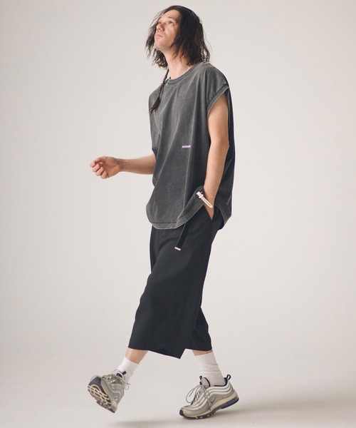 ADAM PATEK(アダムパテック)の「ADAMPATEK/twill cropped wide easy trousers/ドライツイルクロップドワイドイージーパンツ(その他パンツ・メンズ・ブラック/グレー・1/2)」の17枚目の写真