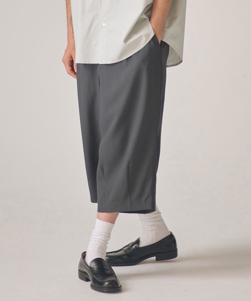 ADAM PATEK(アダムパテック)の「ADAMPATEK/twill cropped wide easy trousers/ドライツイルクロップドワイドイージーパンツ(その他パンツ・メンズ・ブラック/グレー・1/2)」の9枚目の写真
