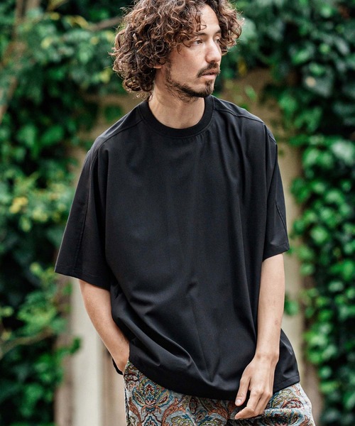 CAMBIO（カンビオ）の「mt10484- 2 way Stretch Mini Ripstop Short Sleeve Cut sew Tシャツ(S69326cmb)（Tシャツ/カットソー・メンズ・ブラック/ライトグレー・L/M/S）」の3枚目の写真