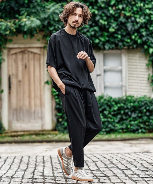 CAMBIO（カンビオ）の「mt10484- 2 way Stretch Mini Ripstop Short Sleeve Cut sew Tシャツ(S69326cmb)（Tシャツ/カットソー・メンズ・ブラック/ライトグレー・L/M/S）」の6枚目の写真