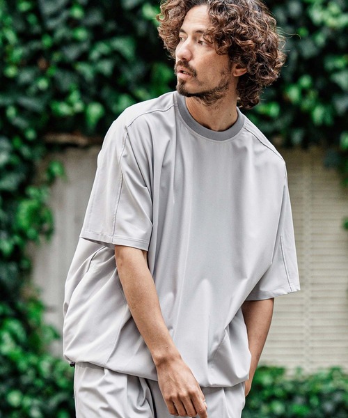 CAMBIO（カンビオ）の「mt10484- 2 way Stretch Mini Ripstop Short Sleeve Cut sew Tシャツ(S69326cmb)（Tシャツ/カットソー・メンズ・ブラック/ライトグレー・L/M/S）」の9枚目の写真