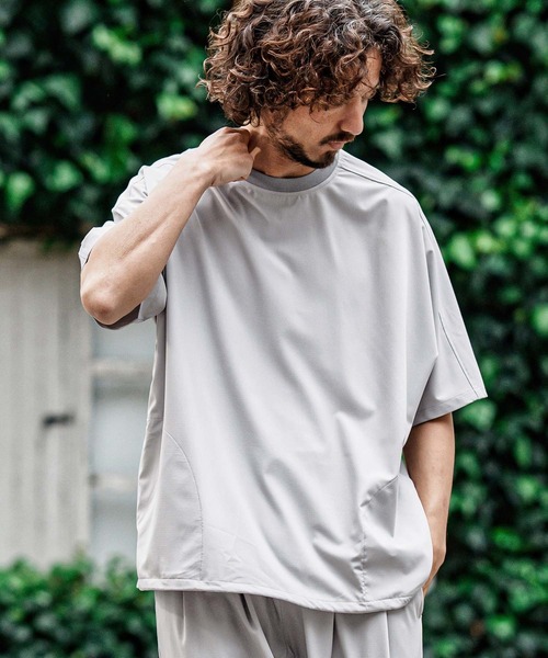 CAMBIO（カンビオ）の「mt10484- 2 way Stretch Mini Ripstop Short Sleeve Cut sew Tシャツ(S69326cmb)（Tシャツ/カットソー・メンズ・ブラック/ライトグレー・L/M/S）」の10枚目の写真