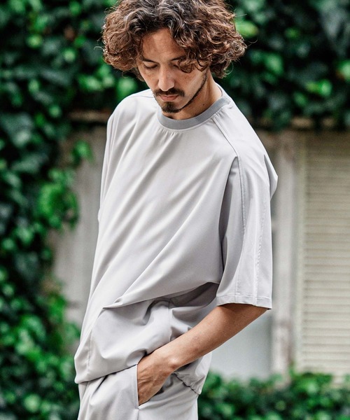 CAMBIO（カンビオ）の「mt10484- 2 way Stretch Mini Ripstop Short Sleeve Cut sew Tシャツ(S69326cmb)（Tシャツ/カットソー・メンズ・ブラック/ライトグレー・L/M/S）」の11枚目の写真