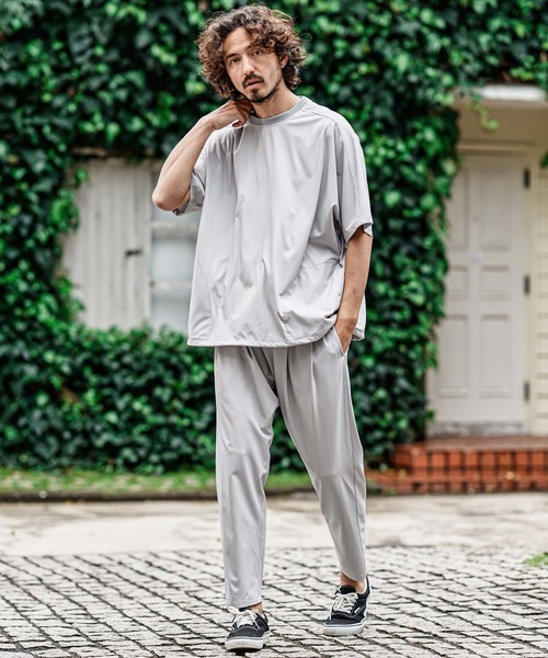 CAMBIO（カンビオ）の「mt10484- 2 way Stretch Mini Ripstop Short Sleeve Cut sew Tシャツ(S69326cmb)（Tシャツ/カットソー・メンズ・ブラック/ライトグレー・L/M/S）」の12枚目の写真