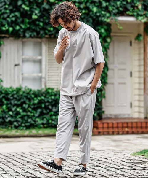 CAMBIO（カンビオ）の「mt10484- 2 way Stretch Mini Ripstop Short Sleeve Cut sew Tシャツ(S69326cmb)（Tシャツ/カットソー・メンズ・ブラック/ライトグレー・L/M/S）」の13枚目の写真