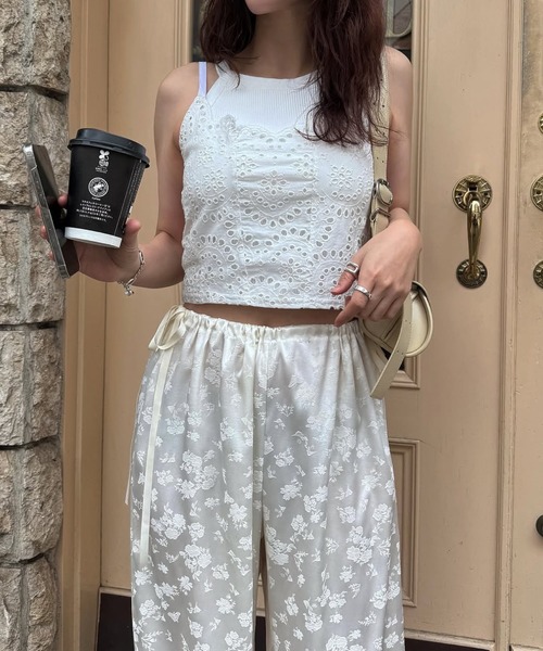 セール】back lace up scalloped lace bustier（キャミソール