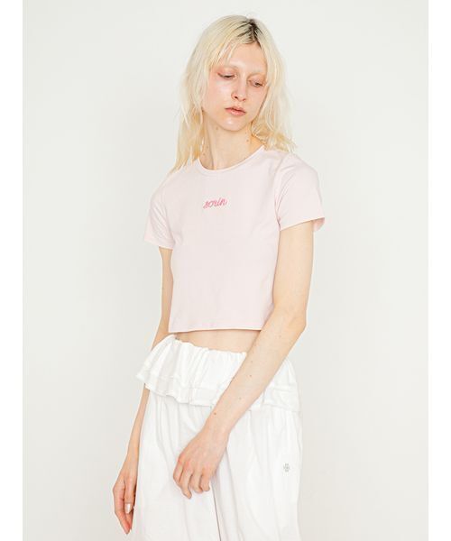 SORIN(ソリン )の「Embroidered Mini T-shirt/エンブロイダード ミニTシャツ(Tシャツ/カットソー・レディース・グレー/ライトピンク/ブラック/ホワイト・38)」の5枚目の写真