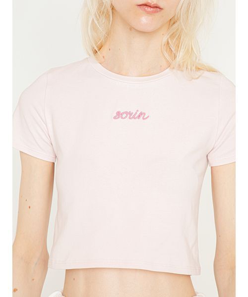 SORIN(ソリン )の「Embroidered Mini T-shirt/エンブロイダード ミニTシャツ(Tシャツ/カットソー・レディース・グレー/ライトピンク/ブラック/ホワイト・38)」の8枚目の写真