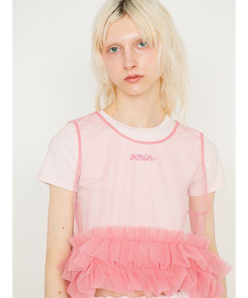 SORIN(ソリン )の「Embroidered Mini T-shirt/エンブロイダード ミニTシャツ(Tシャツ/カットソー・レディース・グレー/ライトピンク/ブラック/ホワイト・38)」の12枚目の写真