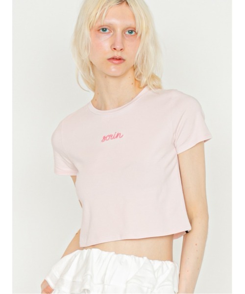 SORIN(ソリン )の「Embroidered Mini T-shirt/エンブロイダード ミニTシャツ(Tシャツ/カットソー・レディース・グレー/ライトピンク/ブラック/ホワイト・38)」の4枚目の写真