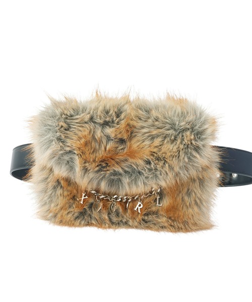 X-girl(エックスガール)の「MULTI WAY FAUX FUR POCKET BELT(ベルト・レディース・ブラック・ONE SIZE)」の2枚目の写真