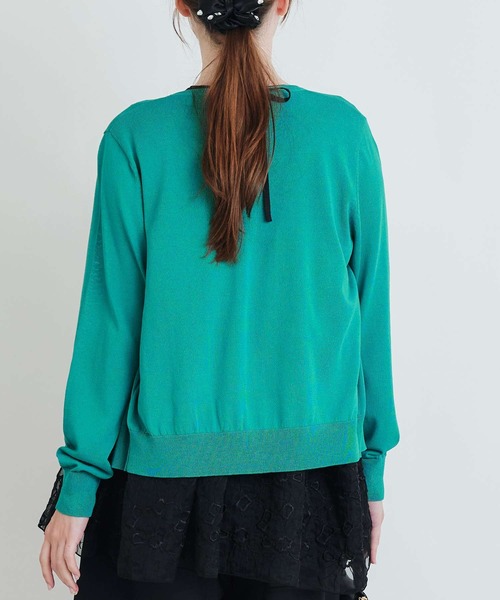 PICCIN PERLA(ピッチンペルラ)の「接触冷感UVカットパールボタンシアーカーディガン(カーディガン/ボレロ・レディース・オフホワイト/ブラック/エメラルド/チェリーピンク/ブルー・M)」の21枚目の写真