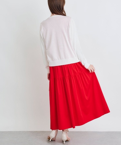 PICCIN PERLA(ピッチンペルラ)の「接触冷感UVカットパールボタンシアーカーディガン(カーディガン/ボレロ・レディース・オフホワイト/ブラック/エメラルド/チェリーピンク/ブルー・M)」の14枚目の写真