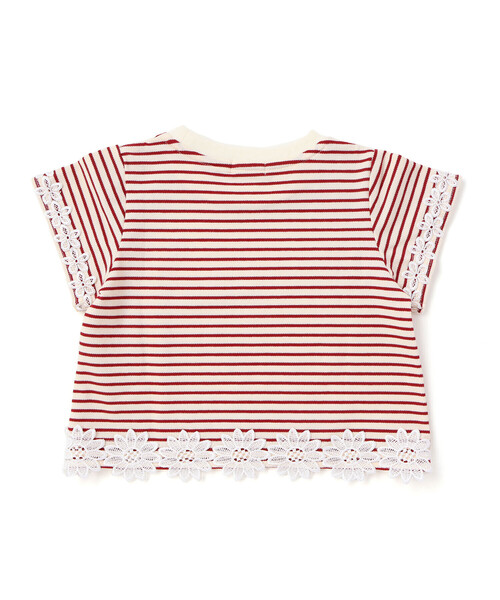 BeBe Petits Pois Vert(ベベプチポワヴェール)の「【店舗限定】ボーダー花レースTシャツ(95~160cm)(Tシャツ/カットソー・キッズ・レッド系その他/ブラック系その他・140cm/150cm/160cm/130cm/110cm/120cm)」の14枚目の写真