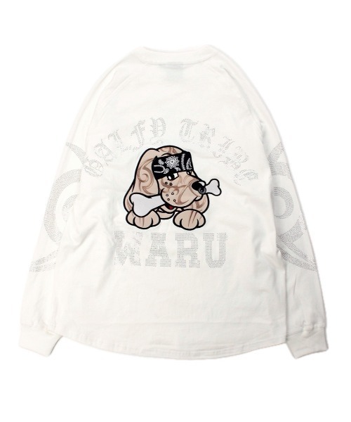 GALFY(ガルフィー)の「【GALFY】ピカピカ族ロンTEE / 【ガルフィー】ピカピカボーン長袖Tシャツ(Tシャツ/カットソー・メンズ・ホワイト/ブラック・L/XL)」の8枚目の写真