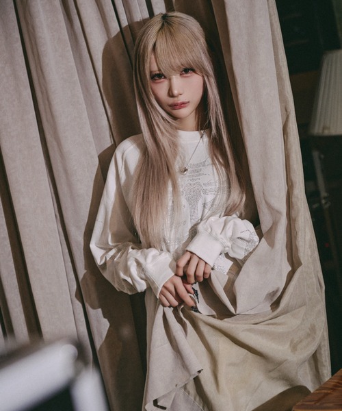 GALFY(ガルフィー)の「【GALFY】ピカピカ族ロンTEE / 【ガルフィー】ピカピカボーン長袖Tシャツ(Tシャツ/カットソー・メンズ・ホワイト/ブラック・L/XL)」の6枚目の写真
