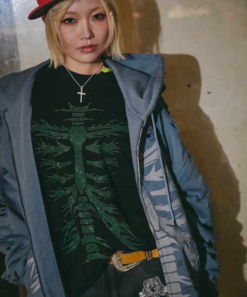 GALFY(ガルフィー)の「【GALFY】ピカピカ族ロンTEE / 【ガルフィー】ピカピカボーン長袖Tシャツ(Tシャツ/カットソー・メンズ・ホワイト/ブラック・L/XL)」の12枚目の写真