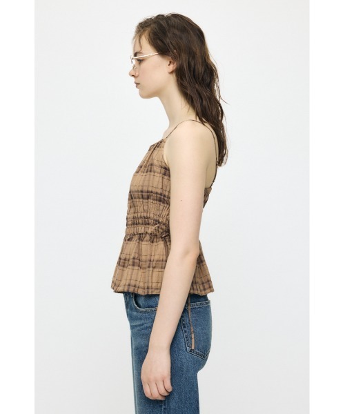 MOUSSY(マウジー)の「【セットアップ対応】PLAID GATHER キャミソール(キャミソール・レディース・ベージュ系その他/ブラック/ホワイト系その他・FREE)」の10枚目の写真