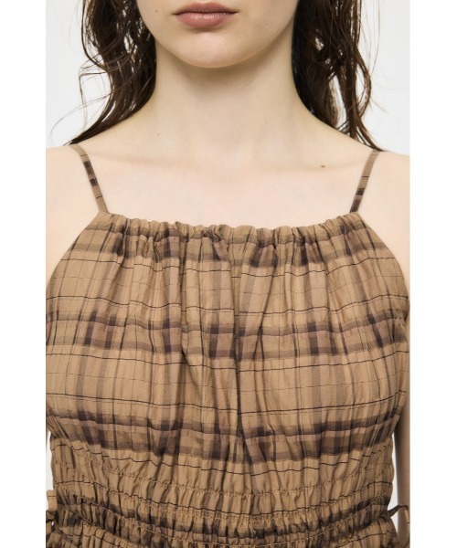 MOUSSY(マウジー)の「【セットアップ対応】PLAID GATHER キャミソール(キャミソール・レディース・ベージュ系その他/ブラック/ホワイト系その他・FREE)」の12枚目の写真