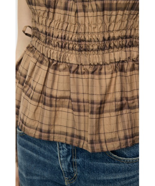 MOUSSY(マウジー)の「【セットアップ対応】PLAID GATHER キャミソール(キャミソール・レディース・ベージュ系その他/ブラック/ホワイト系その他・FREE)」の15枚目の写真