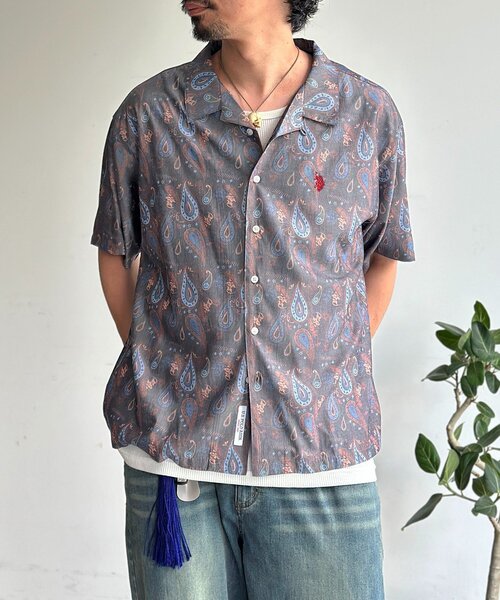 U.S. POLO ASSN.(ユーエスポロアッスン)の「【U.S. POLO ASSN.】シルクタッチ開襟シャツ(シャツ/ブラウス・メンズ・ネイビー/ブラウン/ホワイト/チャコールグレー/グレー・LARGE/MEDIUM)」の3枚目の写真