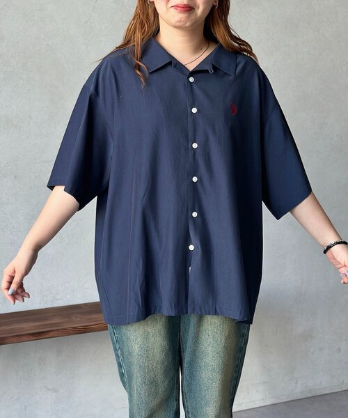 U.S. POLO ASSN.(ユーエスポロアッスン)の「【U.S. POLO ASSN.】シルクタッチ開襟シャツ(シャツ/ブラウス・メンズ・ネイビー/ブラウン/ホワイト/チャコールグレー/グレー・LARGE/MEDIUM)」の6枚目の写真