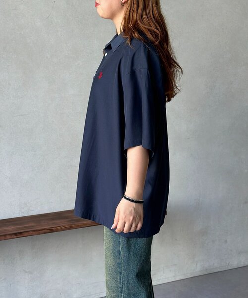 U.S. POLO ASSN.(ユーエスポロアッスン)の「【U.S. POLO ASSN.】シルクタッチ開襟シャツ(シャツ/ブラウス・メンズ・ネイビー/ブラウン/ホワイト/チャコールグレー/グレー・LARGE/MEDIUM)」の7枚目の写真