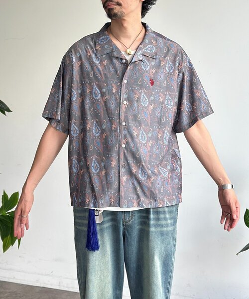 U.S. POLO ASSN.(ユーエスポロアッスン)の「【U.S. POLO ASSN.】シルクタッチ開襟シャツ(シャツ/ブラウス・メンズ・ネイビー/ブラウン/ホワイト/チャコールグレー/グレー・LARGE/MEDIUM)」の13枚目の写真