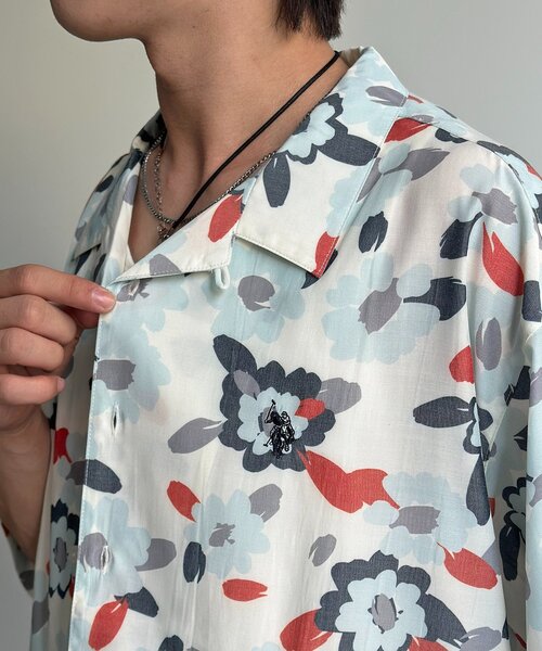 U.S. POLO ASSN.(ユーエスポロアッスン)の「【U.S. POLO ASSN.】シルクタッチ開襟シャツ(シャツ/ブラウス・メンズ・ネイビー/ブラウン/ホワイト/チャコールグレー/グレー・LARGE/MEDIUM)」の22枚目の写真