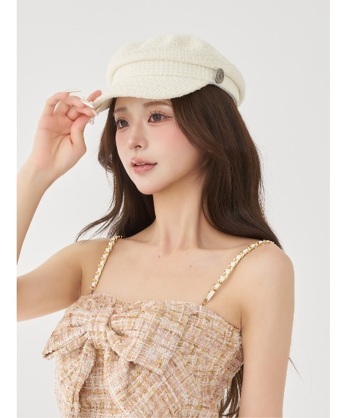 Darich(ダーリッチ)の「ビッグリボンツイード2wayトップス(キャミソール・レディース・ミント/ピンクベージュ/ブラック・FREE)」の15枚目の写真
