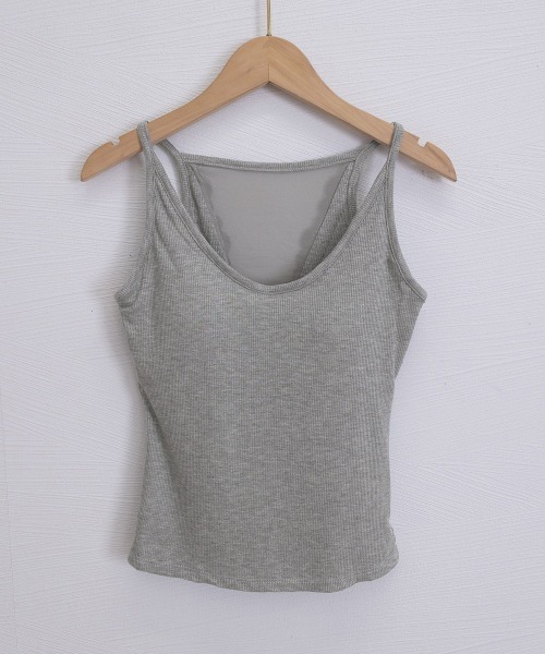 Miniministore(ミニミニストア)の「レース切替タンクトップカップ付きインナー(タンクトップ・レディース・ワインレッド/オレンジ/アイボリー/ブラック/グレー/ブラウン・FREE)」の10枚目の写真