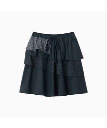 CANCAN LAYERED SKIRT, FLORAL NAVY