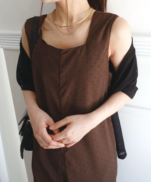 CORNERS(コーナーズ)の「ジョーゼットドットプリントオールインワン(サロペット/オーバーオール・レディース・ブラウン/ベージュ/ブラック・M)」の22枚目の写真