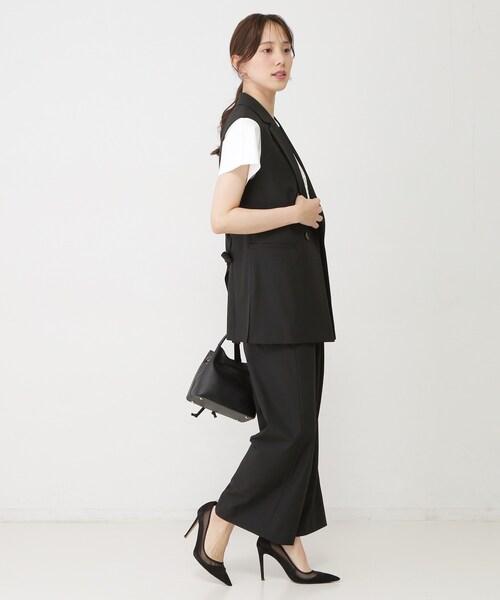 COUP DE CHANCE(クードシャンス)の「【手洗い可/日本製/セットアップ可】ストレートワイドパンツ(その他パンツ・レディース・ベージュ/ブラック・34/40/38/36)」の5枚目の写真