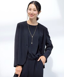 【セットアップ対応・人気素材】Light ジョーゼット ノーカラー ジャケット