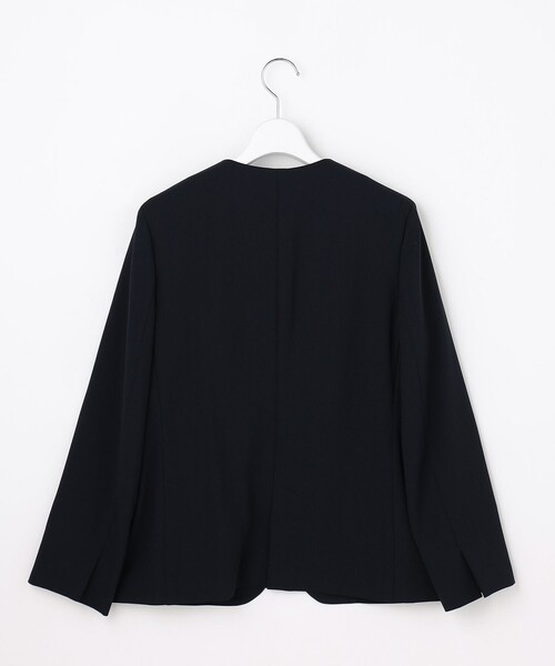 J.PRESS Ladies(J.プレス レディス)の「【セットアップ対応・人気素材】Light ジョーゼット ノーカラー ジャケット(ノーカラージャケット・レディース・ネイビー系/ブラック系・XS/S)」の11枚目の写真