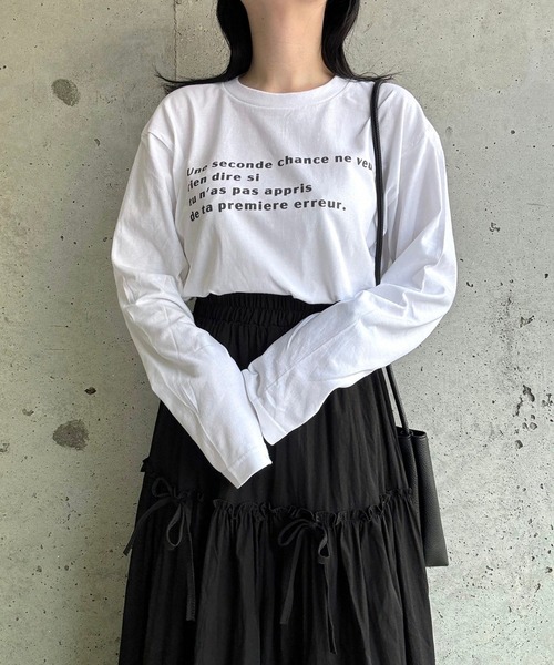 tunee(チュニー)の「グラフィックプリントロンT/長袖Tシャツ(hsyd)(Tシャツ/カットソー・レディース・ホワイト・MEDIUM)」の1枚目の写真