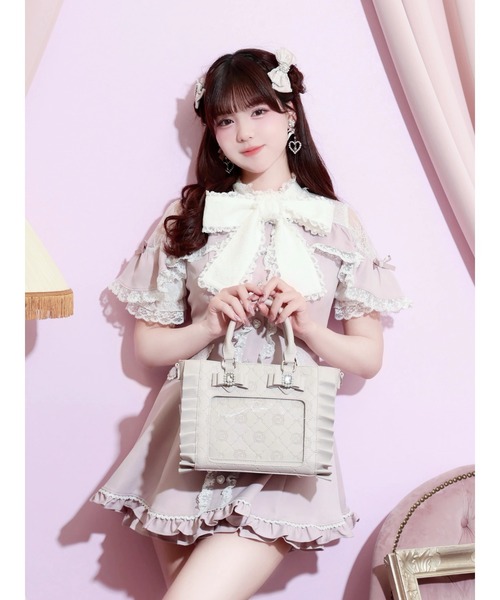 NOEMIE(ノエミー)の「ビジューモノグラム推し活バッグ(トートバッグ・レディース・ピンク/オフホワイト/ブラック・ONE SIZE)」の7枚目の写真