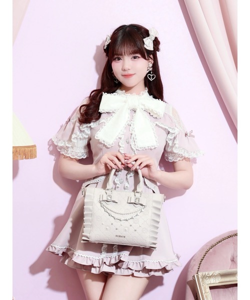 NOEMIE(ノエミー)の「ビジューモノグラム推し活バッグ(トートバッグ・レディース・ピンク/オフホワイト/ブラック・ONE SIZE)」の8枚目の写真