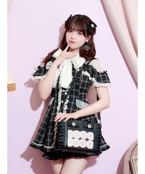 NOEMIE(ノエミー)の「ビジューモノグラム推し活バッグ(トートバッグ・レディース・ピンク/オフホワイト/ブラック・ONE SIZE)」の12枚目の写真