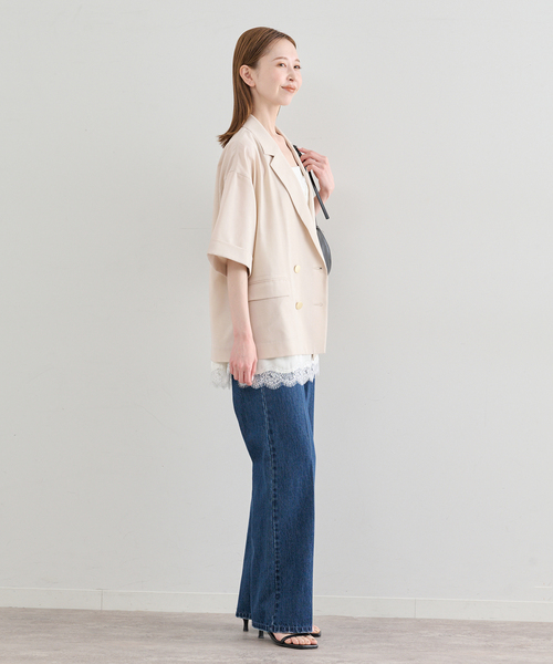 U by SPICK&SPAN（ユーバイスピックアンドスパン）の「《追加》ウォッシャブルリネンジャケット（テーラードジャケット・レディース・ブラウン/ベージュ・36/38）」の22枚目の写真