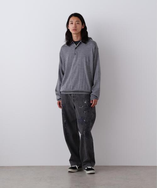 YLEVE(イレーヴ)の「YLEVE / WOOL SILK CASHMERE KNIT POLO(ポロシャツ・メンズ・グレー/ネイビー/レッド・5/4)」の11枚目の写真