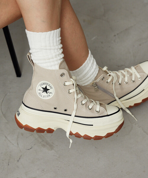 CONVERSE(コンバース)の「CONVERSE/コンバース ALL STAR TREKWAVE HI(スニーカー・レディース・ベージュ/グリーン・24.0cm/25.0cm/23.0cm)」の2枚目の写真