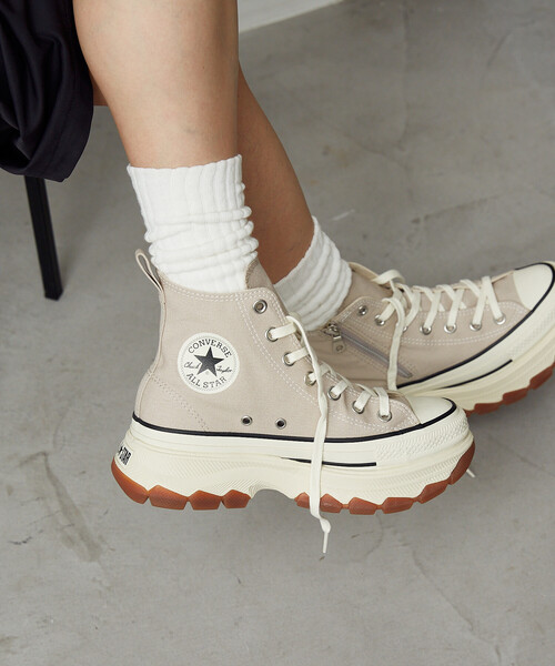 CONVERSE(コンバース)の「CONVERSE/コンバース ALL STAR TREKWAVE HI(スニーカー・レディース・ベージュ/グリーン・24.0cm/25.0cm/23.0cm)」の4枚目の写真