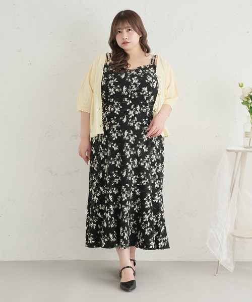 Louiosy(ルオシー)の「【Louiosy】【大きいサイズ】透かし編みカーディガン+キャミソールアンサンブル(カーディガン/ボレロ・レディース・アイボリー/ブルー系その他・4L/3L/X-LARGE)」の20枚目の写真